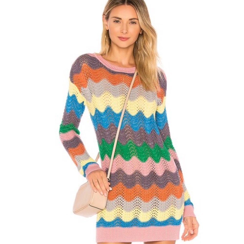 Lovers + Friends You Rock Sweater Dress in Rainbow